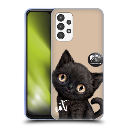 Animal Club International Faces Black Cat Soft Gel Case for Samsung Galaxy A13 (2022)