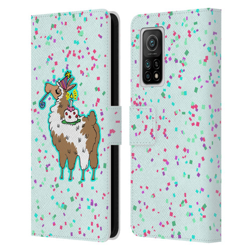 Grace Illustration Llama Birthday Leather Book Wallet Case Cover For Xiaomi Mi 10T 5G
