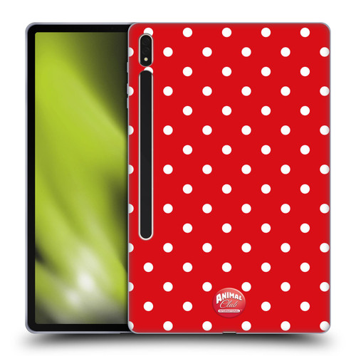 Animal Club International Patterns Polka Dots Red Soft Gel Case for Samsung Galaxy Tab S8 Plus