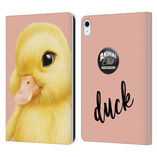 Animal Club International Faces Duck Leather Book Wallet Case Cover For Apple iPad 10.9 (2022)