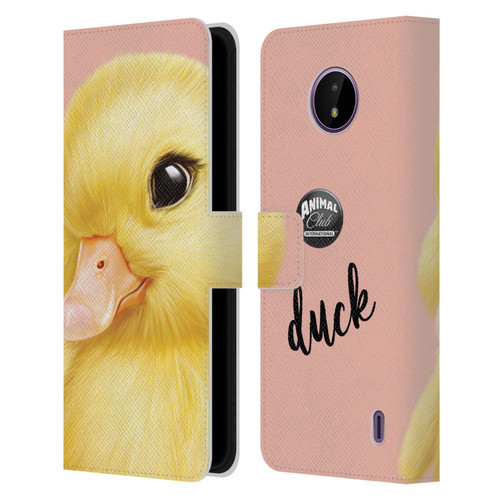 Animal Club International Faces Duck Leather Book Wallet Case Cover For Nokia C10 / C20