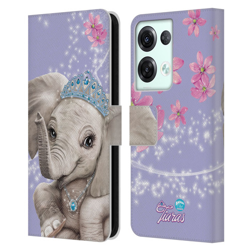 Animal Club International Royal Faces Elephant Leather Book Wallet Case Cover For OPPO Reno8 Pro