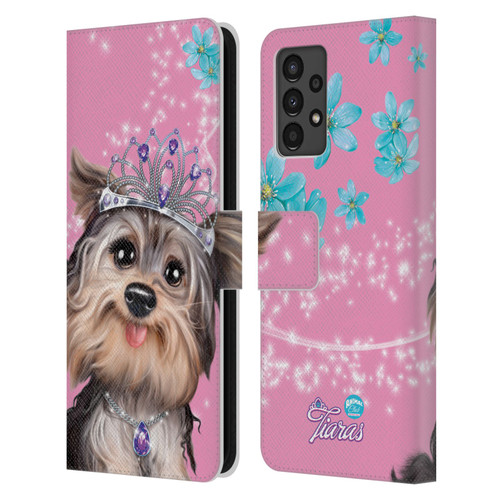 Animal Club International Royal Faces Yorkie Leather Book Wallet Case Cover For Samsung Galaxy A13 (2022)