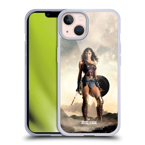 Justice League Movie Character Posters Wonder Woman Soft Gel Case for Apple iPhone 13