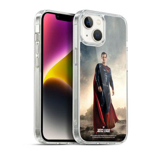 Justice League Movie Character Posters Superman Soft Gel Case for Apple iPhone 14