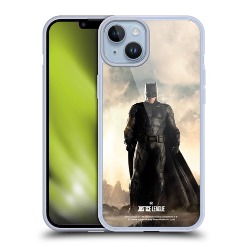 Justice League Movie Character Posters Batman Soft Gel Case for Apple iPhone 14 Plus