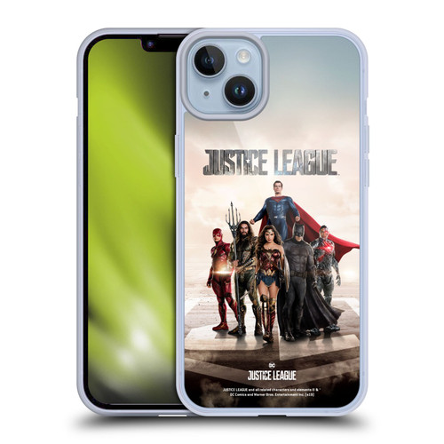 Justice League Movie Character Posters Group Soft Gel Case for Apple iPhone 14 Plus