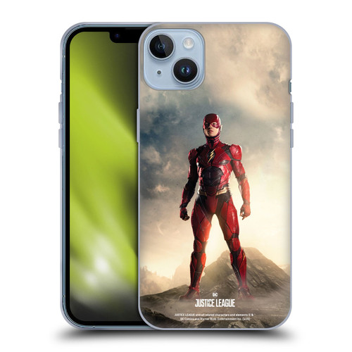 Justice League Movie Character Posters The Flash Soft Gel Case for Apple iPhone 14 Plus