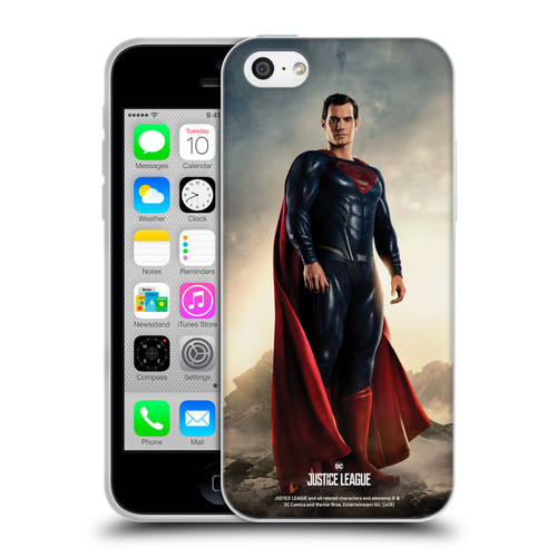 Justice League Movie Character Posters Superman Soft Gel Case for Apple iPhone 5c