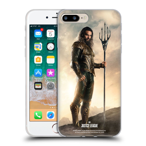 Justice League Movie Character Posters Aquaman Soft Gel Case for Apple iPhone 7 Plus / iPhone 8 Plus
