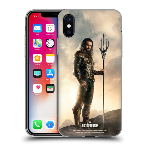 Justice League Movie Character Posters Aquaman Soft Gel Case for Apple iPhone X / iPhone XS