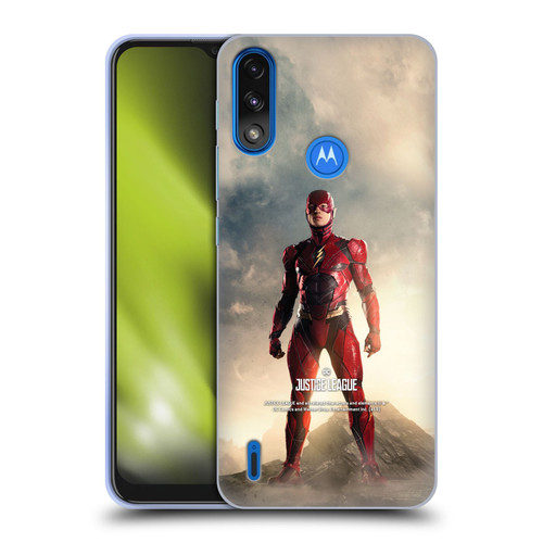 Justice League Movie Character Posters The Flash Soft Gel Case for Motorola Moto E7 Power / Moto E7i Power