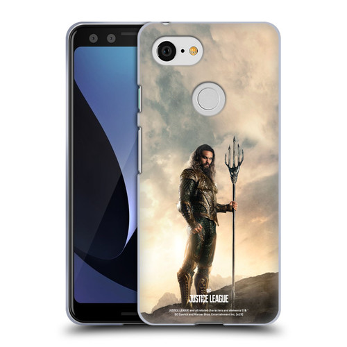 Justice League Movie Character Posters Aquaman Soft Gel Case for Google Pixel 3