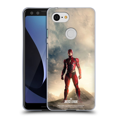 Justice League Movie Character Posters The Flash Soft Gel Case for Google Pixel 3