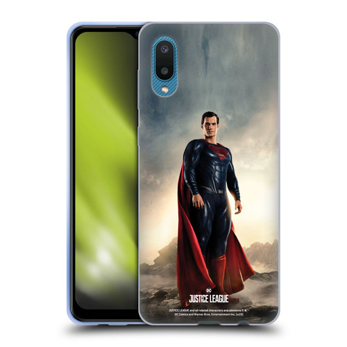 Justice League Movie Character Posters Superman Soft Gel Case for Samsung Galaxy A02/M02 (2021)