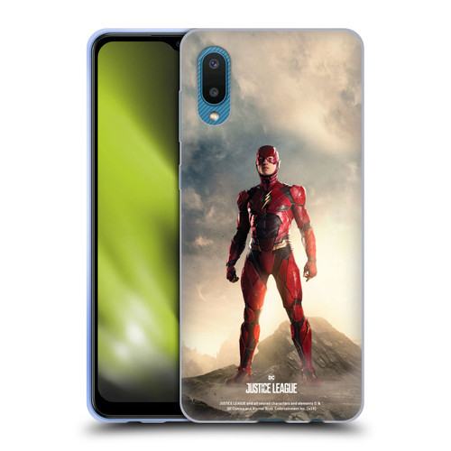 Justice League Movie Character Posters The Flash Soft Gel Case for Samsung Galaxy A02/M02 (2021)