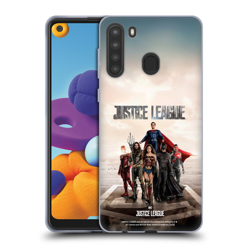 Justice League Movie Character Posters Group Soft Gel Case for Samsung Galaxy A21 (2020)