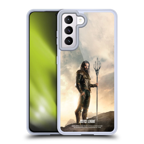 Justice League Movie Character Posters Aquaman Soft Gel Case for Samsung Galaxy S21 5G