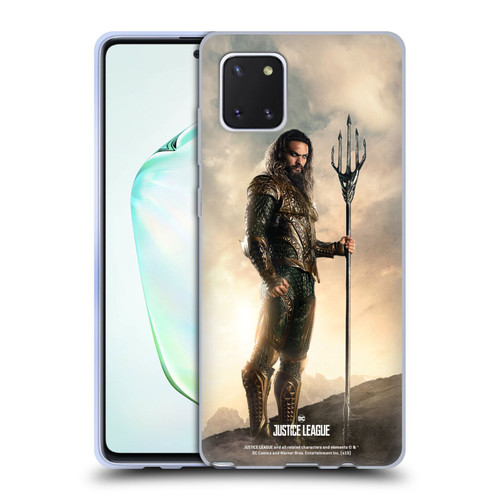 Justice League Movie Character Posters Aquaman Soft Gel Case for Samsung Galaxy Note10 Lite