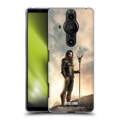 Justice League Movie Character Posters Aquaman Soft Gel Case for Sony Xperia Pro-I