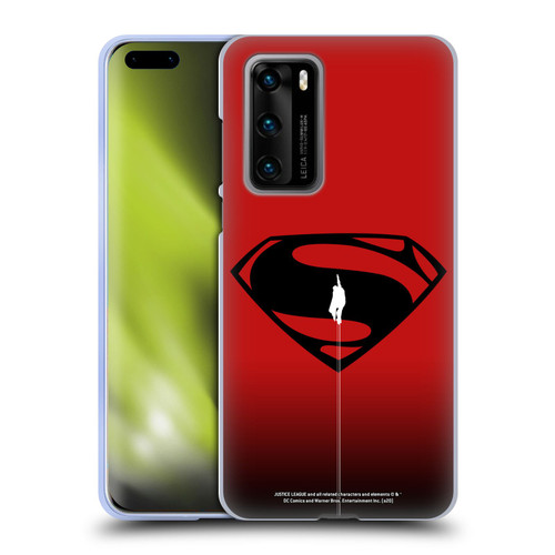 Justice League Movie Superman Logo Art Red And Black Flight Soft Gel Case for Huawei P40 5G