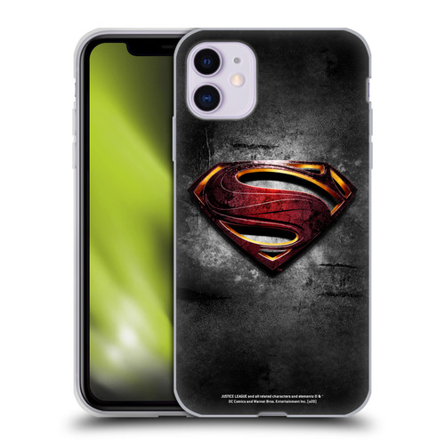 Justice League Movie Superman Logo Art Man Of Steel Soft Gel Case for Apple iPhone 11
