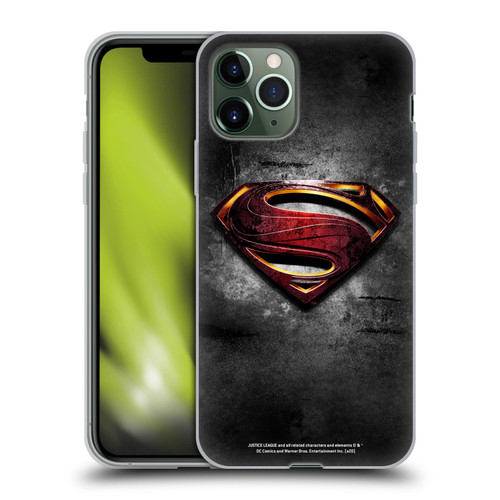 Justice League Movie Superman Logo Art Man Of Steel Soft Gel Case for Apple iPhone 11 Pro