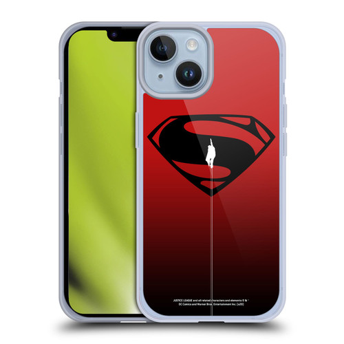 Justice League Movie Superman Logo Art Red And Black Flight Soft Gel Case for Apple iPhone 14
