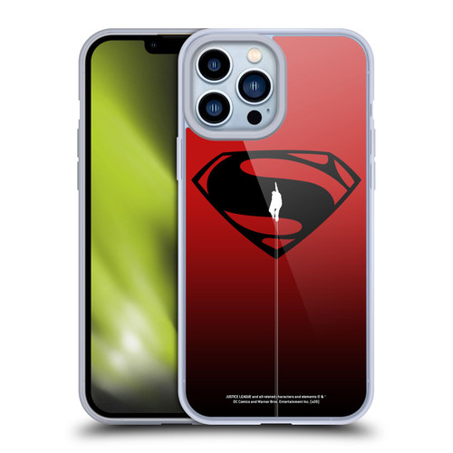Justice League Movie Superman Logo Art Red And Black Flight Soft Gel Case for Apple iPhone 13 Pro Max