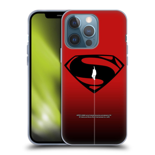 Justice League Movie Superman Logo Art Red And Black Flight Soft Gel Case for Apple iPhone 13 Pro