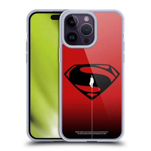 Justice League Movie Superman Logo Art Red And Black Flight Soft Gel Case for Apple iPhone 14 Pro Max