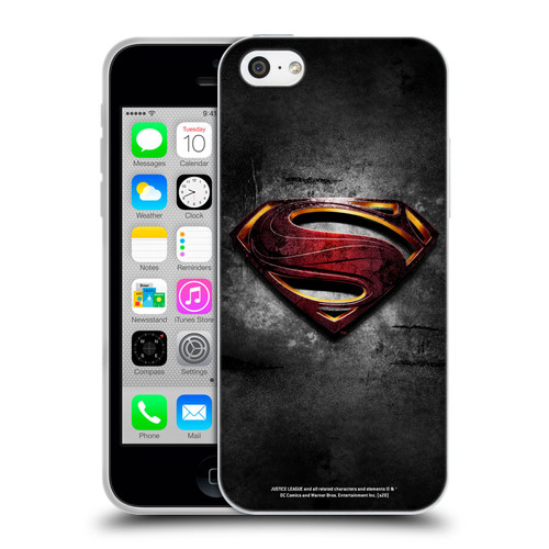 Justice League Movie Superman Logo Art Man Of Steel Soft Gel Case for Apple iPhone 5c