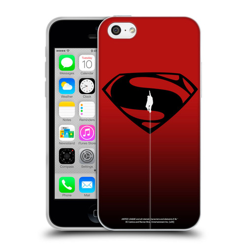 Justice League Movie Superman Logo Art Red And Black Flight Soft Gel Case for Apple iPhone 5c