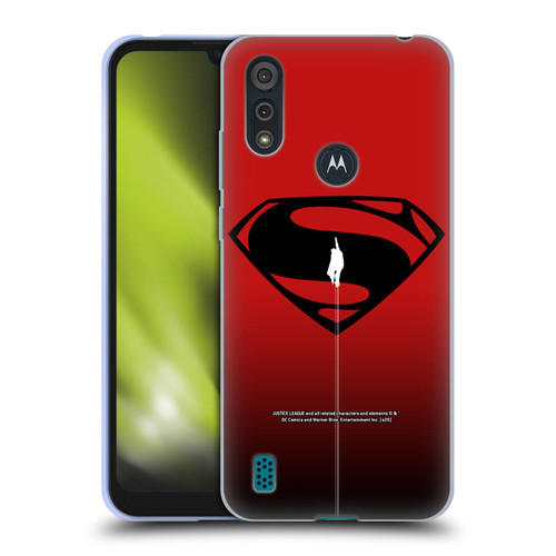 Justice League Movie Superman Logo Art Red And Black Flight Soft Gel Case for Motorola Moto E6s (2020)