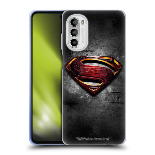Justice League Movie Superman Logo Art Man Of Steel Soft Gel Case for Motorola Moto G52