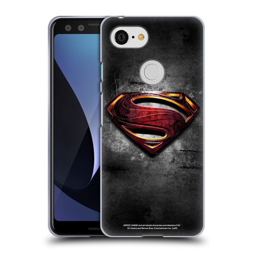 Justice League Movie Superman Logo Art Man Of Steel Soft Gel Case for Google Pixel 3
