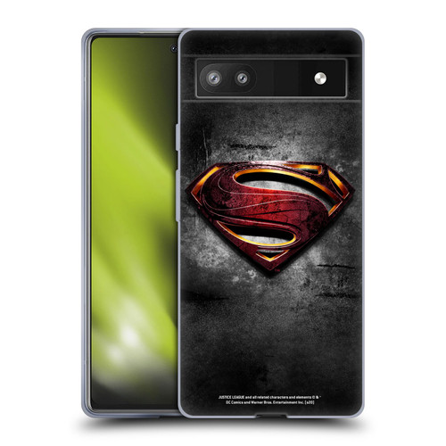 Justice League Movie Superman Logo Art Man Of Steel Soft Gel Case for Google Pixel 6a