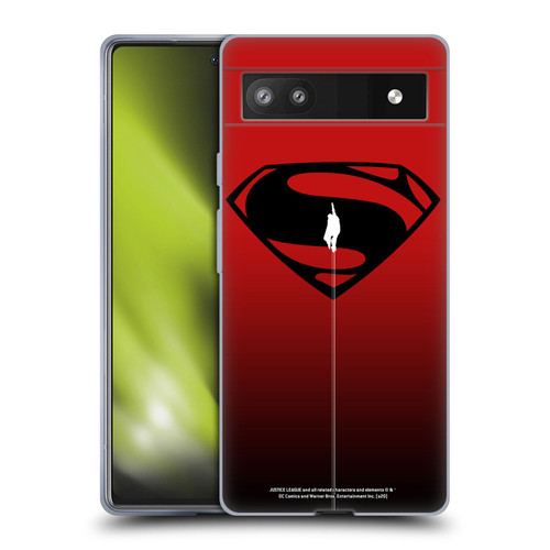 Justice League Movie Superman Logo Art Red And Black Flight Soft Gel Case for Google Pixel 6a