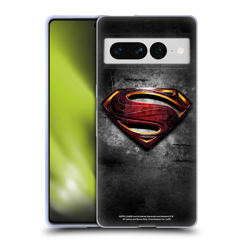 Justice League Movie Superman Logo Art Man Of Steel Soft Gel Case for Google Pixel 7 Pro