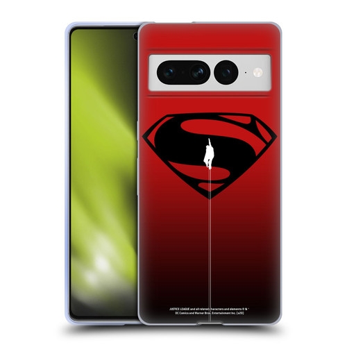 Justice League Movie Superman Logo Art Red And Black Flight Soft Gel Case for Google Pixel 7 Pro
