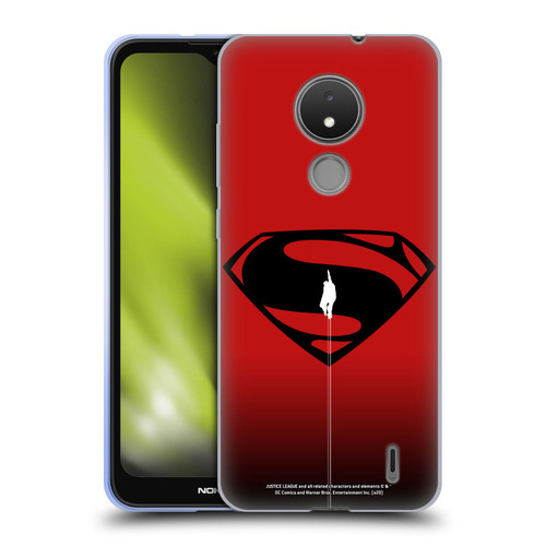 Justice League Movie Superman Logo Art Red And Black Flight Soft Gel Case for Nokia C21
