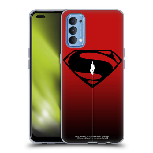 Justice League Movie Superman Logo Art Red And Black Flight Soft Gel Case for OPPO Reno 4 5G