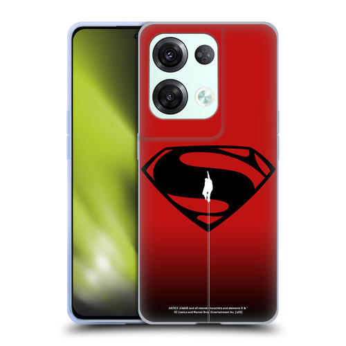 Justice League Movie Superman Logo Art Red And Black Flight Soft Gel Case for OPPO Reno8 Pro