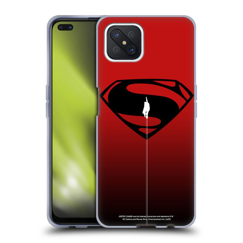 Justice League Movie Superman Logo Art Red And Black Flight Soft Gel Case for OPPO Reno4 Z 5G