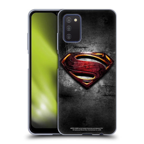 Justice League Movie Superman Logo Art Man Of Steel Soft Gel Case for Samsung Galaxy A03s (2021)