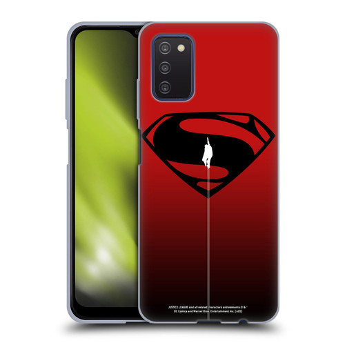 Justice League Movie Superman Logo Art Red And Black Flight Soft Gel Case for Samsung Galaxy A03s (2021)