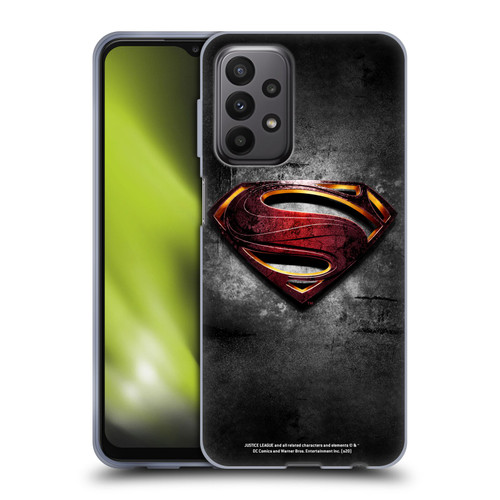 Justice League Movie Superman Logo Art Man Of Steel Soft Gel Case for Samsung Galaxy A23 / 5G (2022)