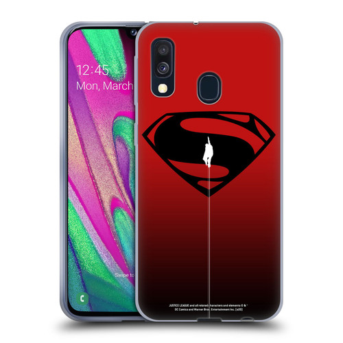 Justice League Movie Superman Logo Art Red And Black Flight Soft Gel Case for Samsung Galaxy A40 (2019)