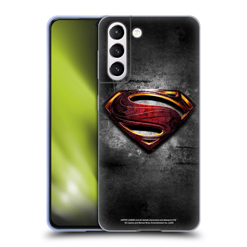 Justice League Movie Superman Logo Art Man Of Steel Soft Gel Case for Samsung Galaxy S21 5G