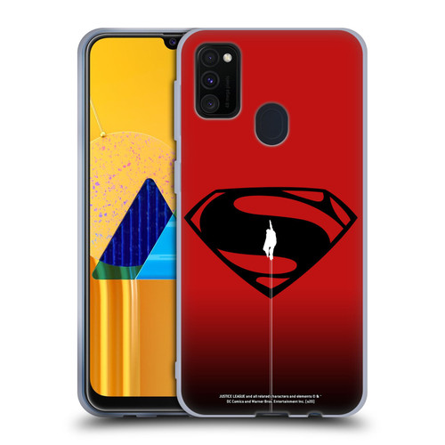 Justice League Movie Superman Logo Art Red And Black Flight Soft Gel Case for Samsung Galaxy M30s (2019)/M21 (2020)